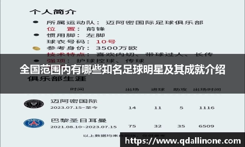 全国范围内有哪些知名足球明星及其成就介绍